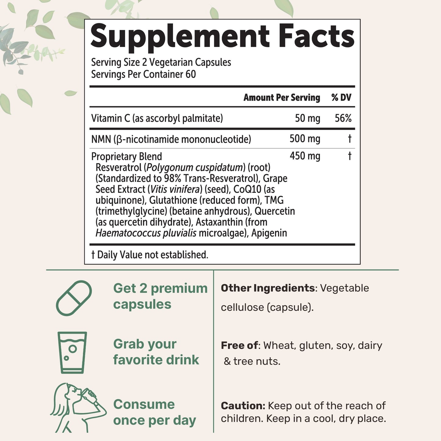 MicroIng. NMN Complex 1,000mg Per Serving, 120 Veggie Capsules